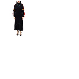 버버리 Burberry Ladies Colour Block Detail Jersey Turtleneck Dress In Black 8002197