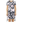 Roberto Cavalli Ladies White / Antic Rose Macro Lynx Print Dress IQT180-LNP63-D0552