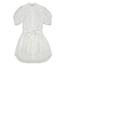 스텔라 맥카트니 Stella Mccartney White Organic Cotton-poplin Anastasia Shirt Dress 603148 SMA90 9000