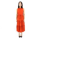 맥스마라 Max Mara Orange Kren Jersey Tiered Sleeveless Midi Dress Kren 003