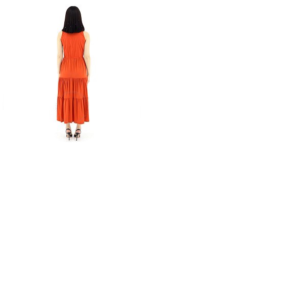  맥스마라 Max Mara Orange Kren Jersey Tiered Sleeveless Midi Dress Kren 003