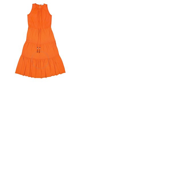  맥스마라 Max Mara Orange Kren Jersey Tiered Sleeveless Midi Dress Kren 003