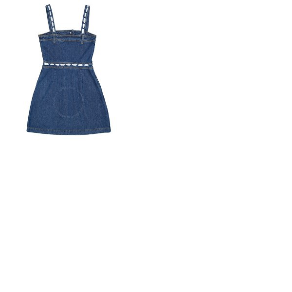  모스키노 Moschino Ladies Blue Cotton Denim Mini Short Dress J 0464 0520 3288