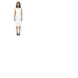 맥스마라 Max Mara Ladies Optical White Elica Cotton Twill Dress 12211412 001