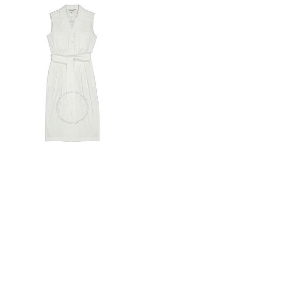  맥스마라 Max Mara Ladies Optical White Elica Cotton Twill Dress 12211412 001