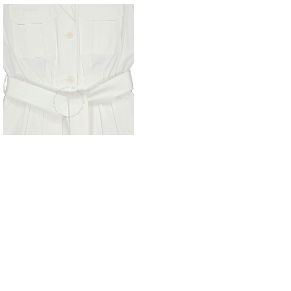  맥스마라 Max Mara Ladies Optical White Elica Cotton Twill Dress 12211412 001