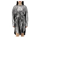 버버리 Burberry Ladies Silk Lurex Shirt Dress With Pleats 4068396