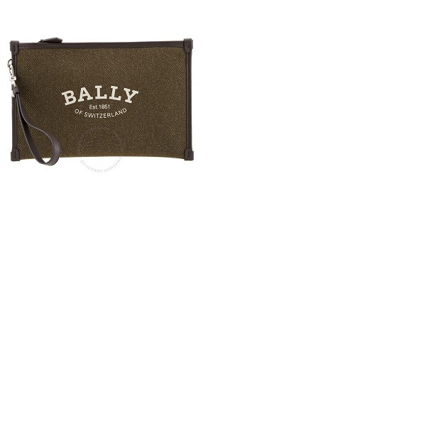  Bally Mens Benery Logo Clutch Bag - Deep Moss 6238901