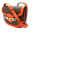 Michael Kors Ladies Hally Extra-Small Embellished Logo Crossbody Bag- Orange 32F1G2HC1B