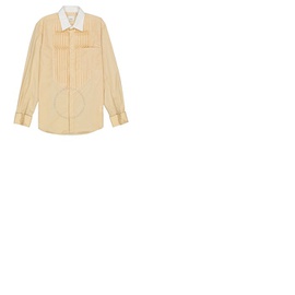 버버리 Burberry Cotton Poplin Classic Fit Pleated Bib Dress Shirt 4558057