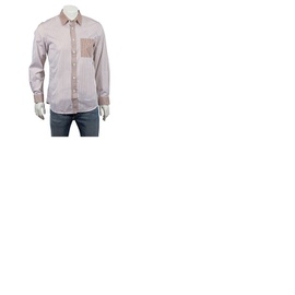 버버리 Burberry Pale Blue Cotton Lace Detail Classic Fit Oxford Shirt 4562977