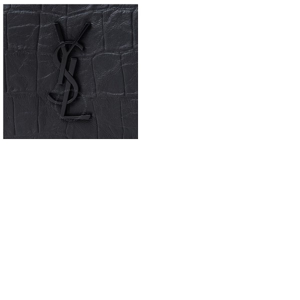 생로랑 생로랑 Saint Laurent Black Monogram Document Holder In Crocodile Embossed Leather 534680 C9H0U 1000