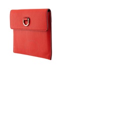 버버리 Burberry Bright Red D-ring Leather Pouch with Zip Coin Case 4076657
