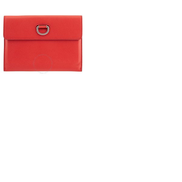 버버리 버버리 Burberry Bright Red D-ring Leather Pouch with Zip Coin Case 4076657