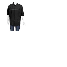 오프화이트 Off-White Mens Short-sleeve Track Button Shirt In Black OMGA105R20G380291091