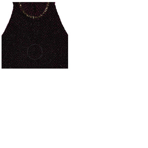 베르사체 베르사체 Versace Ladies Black / Multi Tweed Turtleneck Cropped Wool-blend Top A84623 A231801 A2055