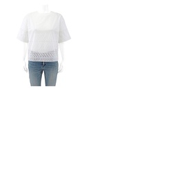 Chloe Ladies White Cotton Poplin Embroidered Shirt CHC19AHT38040101