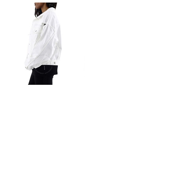 메종마르지엘라 Mm6 메종 마르지엘라 Mm6 메종마르지엘라 Maison Margiela Mm6 Ladies White Cut-out Detail Denim Jacket S52AM0141-S30653-101