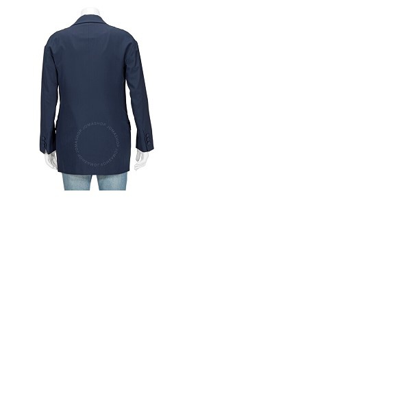 펜디 펜디 Fendi Ladies Blue Silk Off-centred Buttoned Blazer FJ7023-O2R-F19EJ