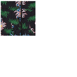 Kenzo Black Sea Lily-Print Hooded Windbreaker FA52BL106581-99