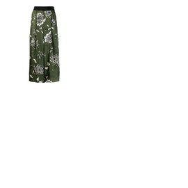 몽클레어 Moncler Ladies Green Floral Silk Pants E10931648100-54A4R-81A