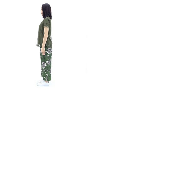몽클레어 몽클레어 Moncler Ladies Green Floral Silk Pants E10931648100-54A4R-81A