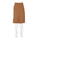 버버리 Burberry Ladies Topstitch Detail Wool-blend A-line Skirt 4560275