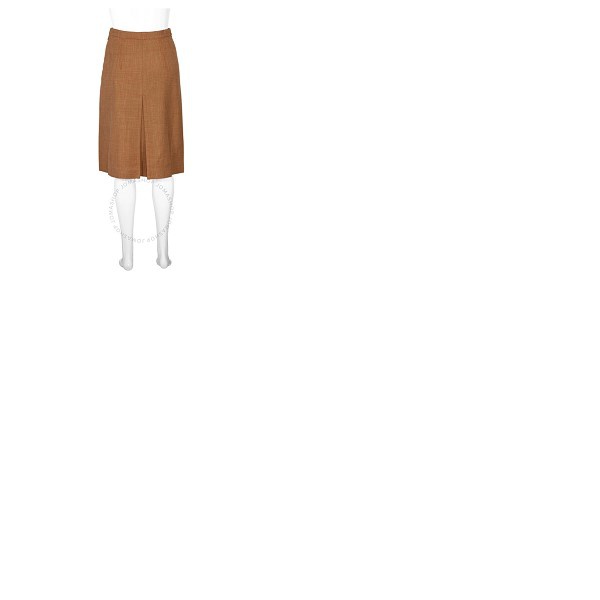 버버리 버버리 Burberry Ladies Topstitch Detail Wool-blend A-line Skirt 4560275