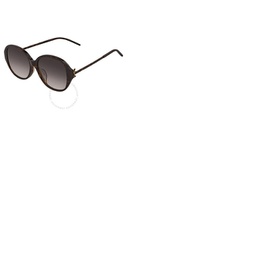 생로랑 Saint Laurent Grey Gradient Round Ladies Sunglasses SL M48S_B/K-004 57 SL M48S B/K 004 57