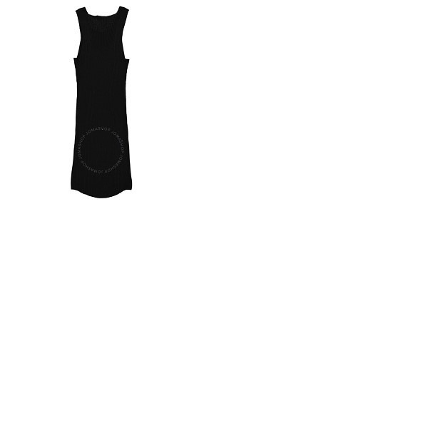 발망 발망 Balmain Ladies Black Crystal Embellished Ribbed Body-con Minidress VF0R4040KA00-0PA