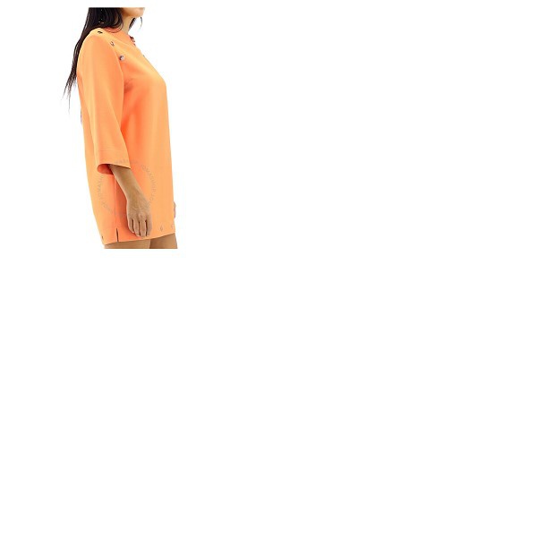 구찌 구찌 Gucci Orange Apricot Wool Silk Cady Button Detail Short Dress 596985 ZAD88 7660