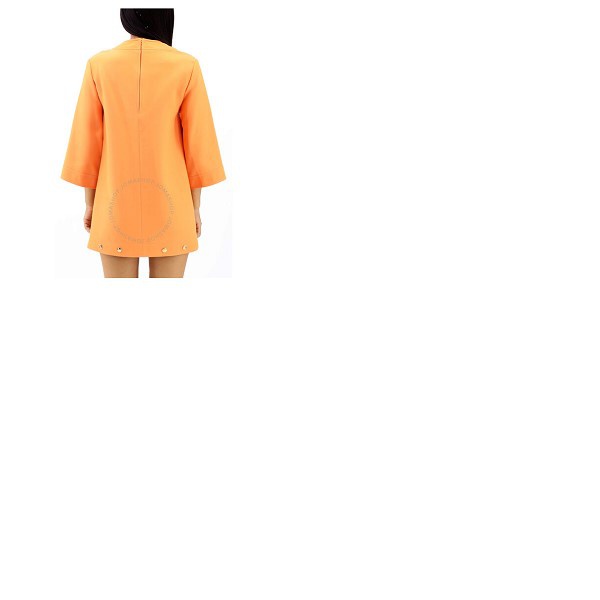 구찌 구찌 Gucci Orange Apricot Wool Silk Cady Button Detail Short Dress 596985 ZAD88 7660