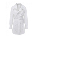 알렉산더 왕 Alexander Wang Ladies White Cotton Cross Front Shirt Dress 4WC2226175-100