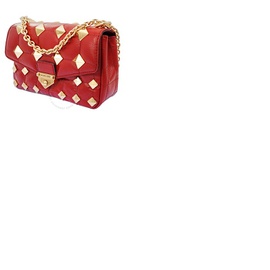 Michael Kors Ladies Soho Small Studded Quilted Patent Leather Shoulder Bag - Crimson 30H1G1SL1A-602