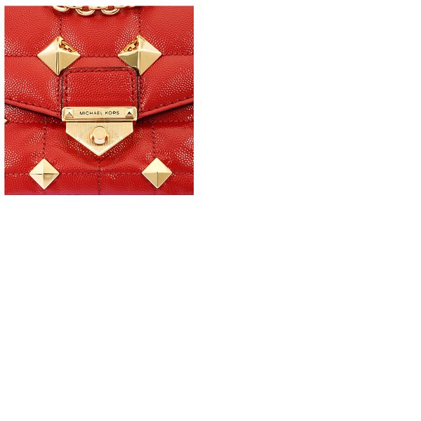 마이클 코어스 Michael Kors Ladies Soho Small Studded Quilted Patent Leather Shoulder Bag - Crimson 30H1G1SL1A-602