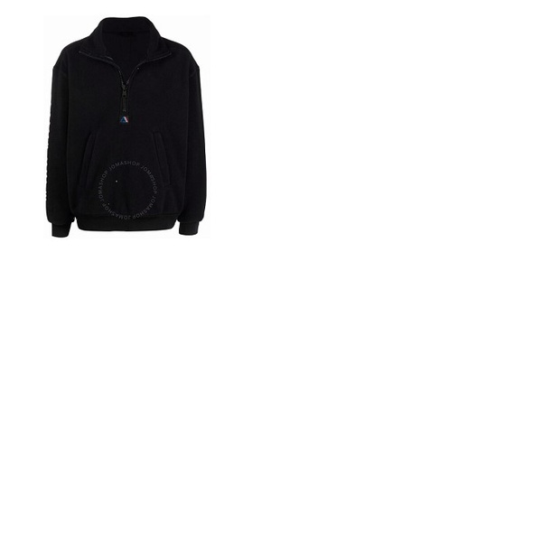 몽클레어 몽클레어 Moncler Mens Black Zip Detail Fleece Sweatshirt G20918G00038-899HM-999