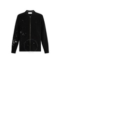 Calvin Klein Mens Black Two Tone Monogram Zip Up Sweater J319778-BEH