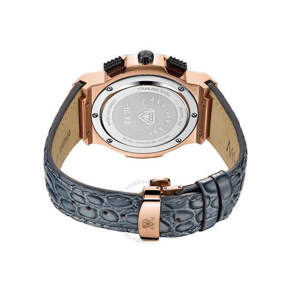  Jbw Mens 10 YR Anniversary Saxon 0.16 ctw Diamond & 18K Rose-gold Plated Watch JB-6101L-10C