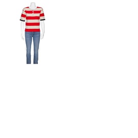 마르니 Marni Ladies Striped Crewneck Shirt SFMD0006EQ-QFC707-RGR65