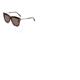 톰포드 Tom Ford Dasha Brown Square Ladies Sunglasses FT0822 56E 52