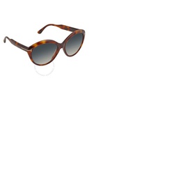 톰포드 Tom Ford Maxine Gradient Turquoise Round Ladies Sunglasses FT763 53P 56