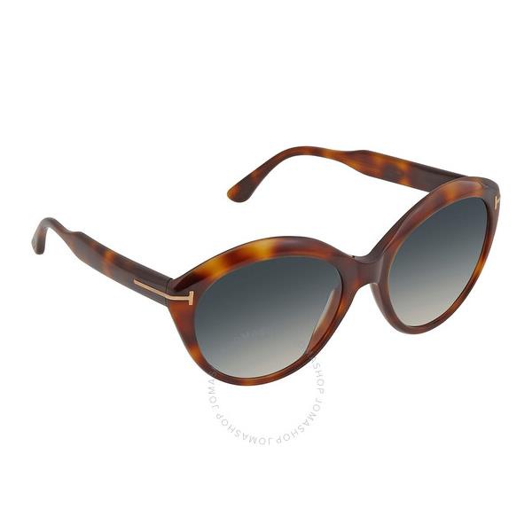 톰포드 톰포드 Tom Ford Maxine Gradient Turquoise Round Ladies Sunglasses FT763 53P 56