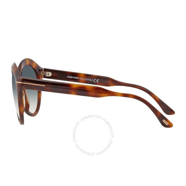 톰포드 톰포드 Tom Ford Maxine Gradient Turquoise Round Ladies Sunglasses FT763 53P 56