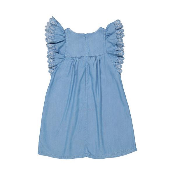 끌로에 Chloe Girls Denim Light Blue Embroidered Wide Sleeve Chambray Dress C12873-Z27