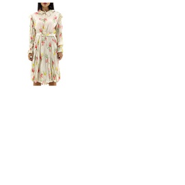 발렌시아가 Balenciaga Ladies Vintage Flower Off-Shoulder Dress 660121 TJL76 5630