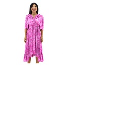 발렌시아가 Balenciaga Ladies Ruffled Wrap Dress In Pink 658873 TKLC8 5630