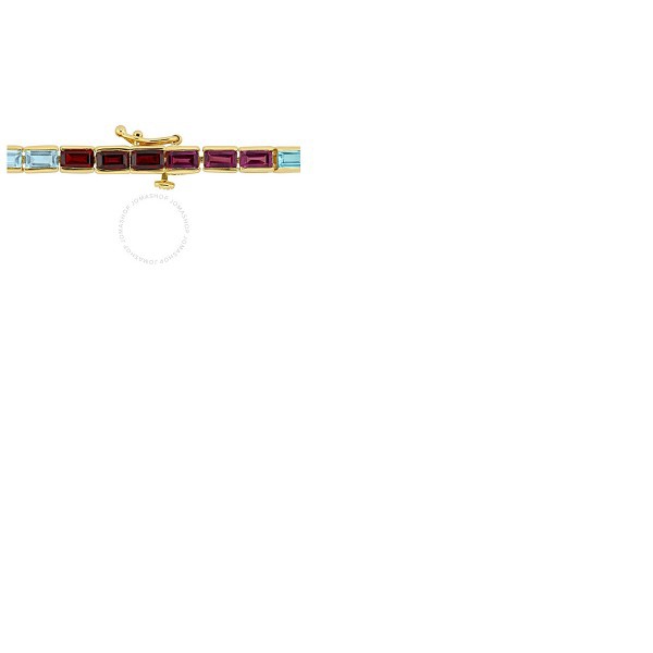  A모우 MOUR 9 1/10 CT TGW Multi-gemstone Tennis Bracelet In Yellow Plated Sterling Silver JMS007781