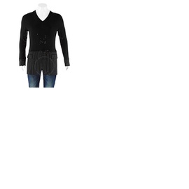 버버리 Burberry Mens Tailored Panel Rib Knit Silk Blend Sweater 4549416