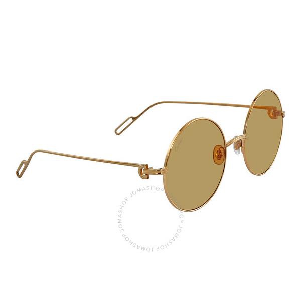  Cartier Yellow Round Ladies Sunglasses CT0156S 004 56