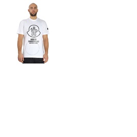 몽클레어 Moncler Mens White Logo-print T-shirt H10918C00029-8390T-001